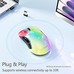 memzuoix 2.4G LED Wireless Mouse, Rechargeable