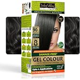 Indus Valley Black Hair Dye, Soft Black Organic Gel Hair Colour 1.0 Dark Black, Safer Alternative to Ammonia, Peroxide &amp; Chemical Colours, Up to 100% Grey Coverage, Lasts 28 Shampoos