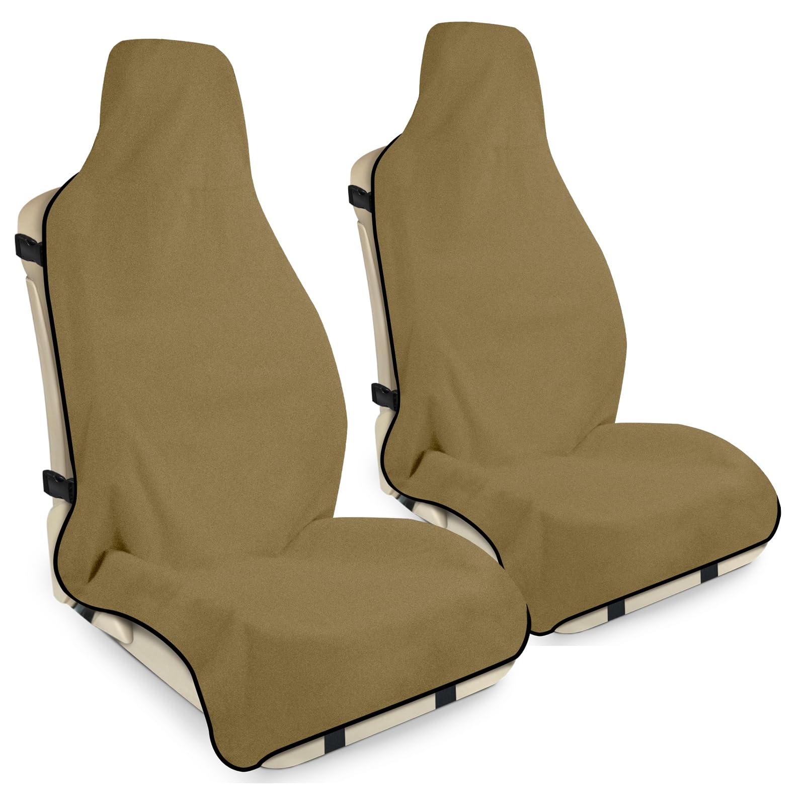 Photo 1 of DREAMANIA Waterproof Seat Cover Towel, 2PCS Premium Sweat Carseat Protector, Perfect for Universal Anti-Slip Car Truck SUV Seat, Great for Surfing Yoga Gym Workout, Brown