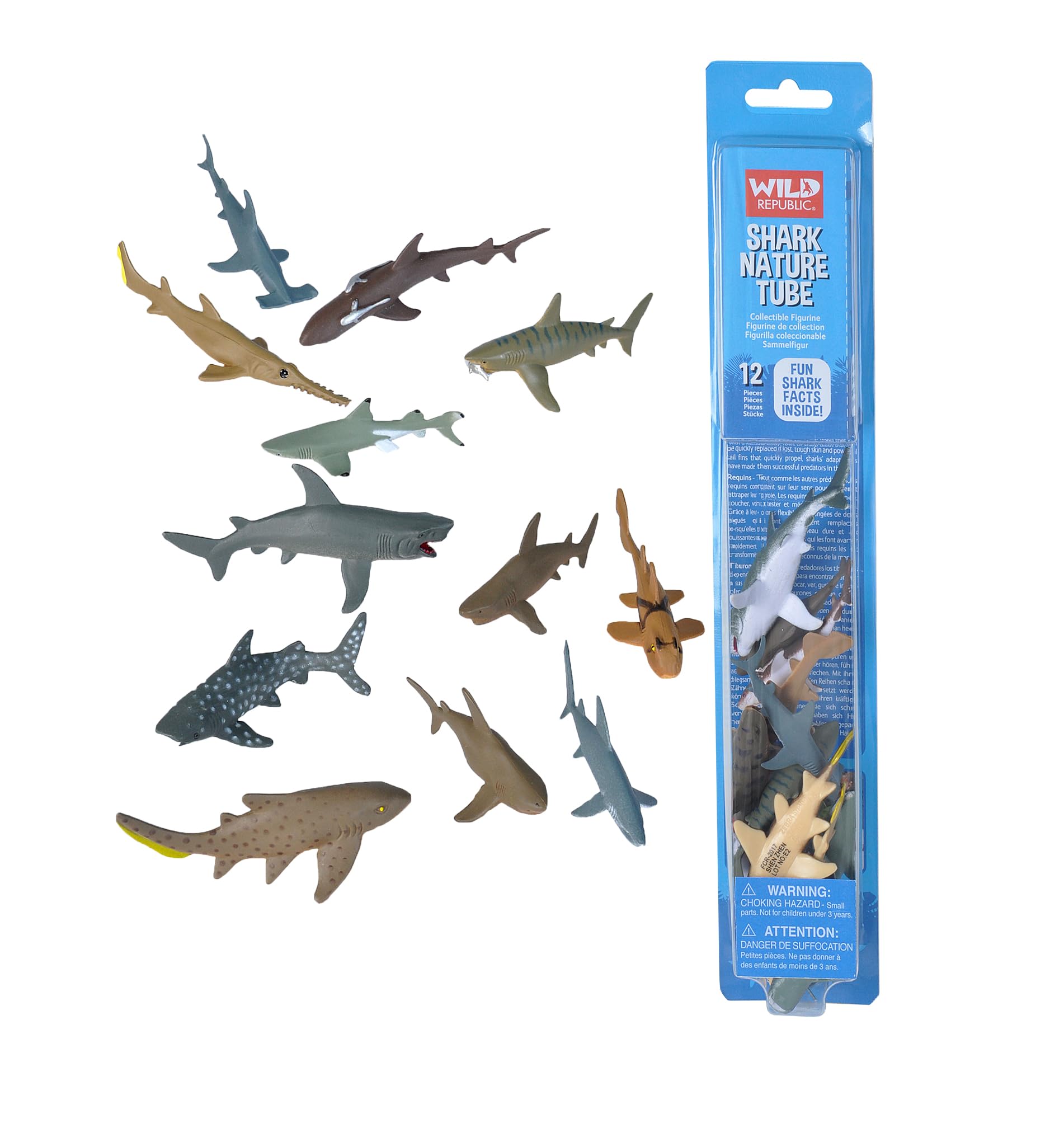WILD REPUBLIC 12757 Shark Nature Tube, Multicolour, 30.5 x 6.4 x 5.1 cm — image 1