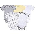 Burt's Bees Baby Unisex Organic Cotton Short and Long Sleeve Bodysuits, 5-Pack