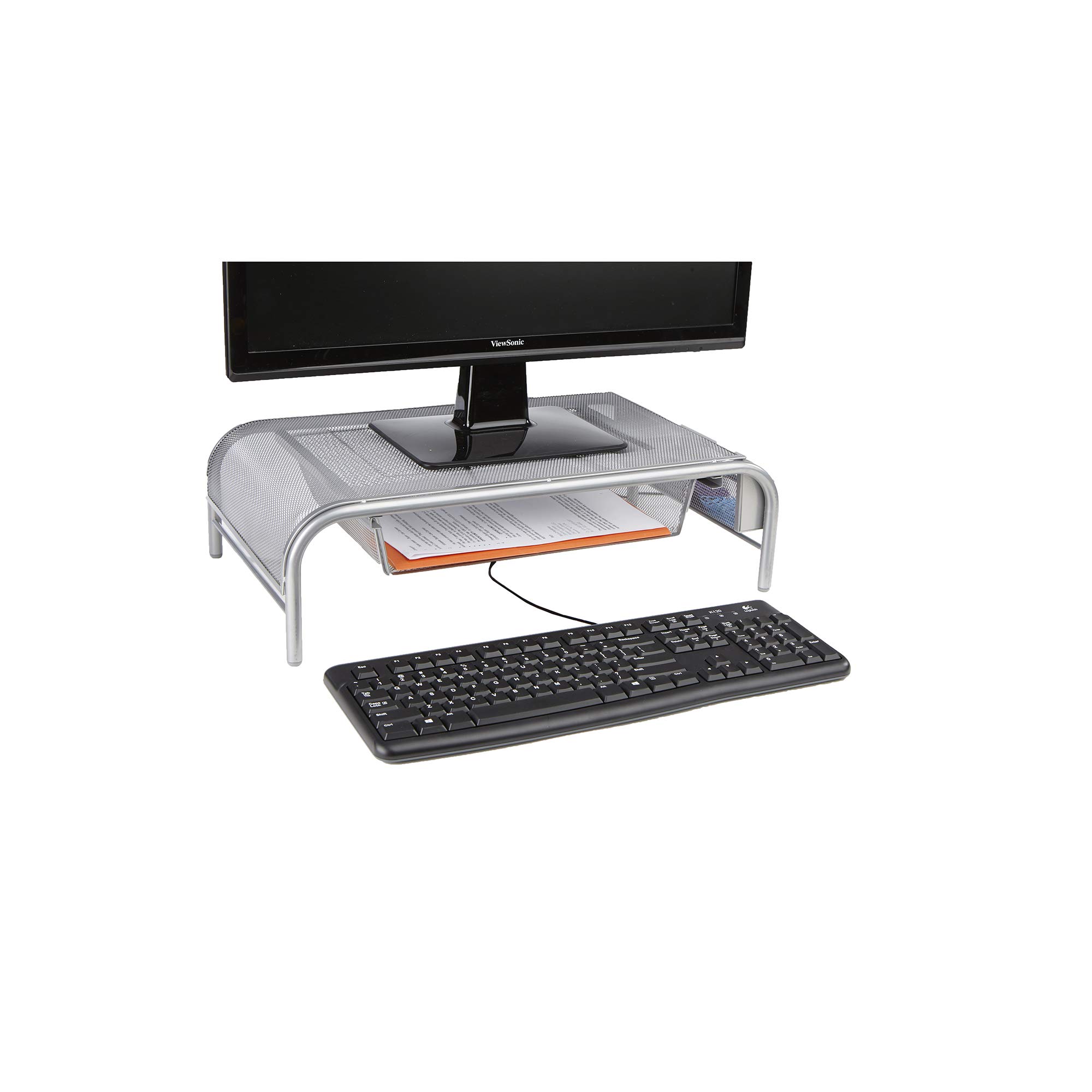 Mind Reader 2MESHMONSIL Metal Mesh Stand And Desk Organizer With
