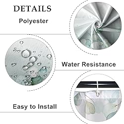 Baocicoo Eucalyptus Leaf Shower Curtain Sets Green