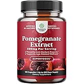 Advanced Antioxidant Superfood Pomegranate Supplement - Natural Pomegranate Extract Polyphenols Supplement for Heart Health and Joint Support - Reds Superfood Powder Capsules for Men and Women 180ct