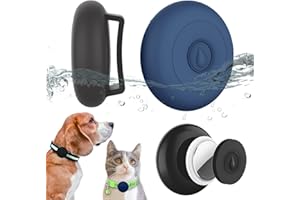 WTYSSN 2 Pack Airtag Dog Collar Holder Waterproof, Hidden Silicone Waterproof Airtag Case for Pet Cat Dog GPS Tracker, Anti-Lost Waterproof Airtag Holders Compatible with Apple AirTag for Dog Cat Collar