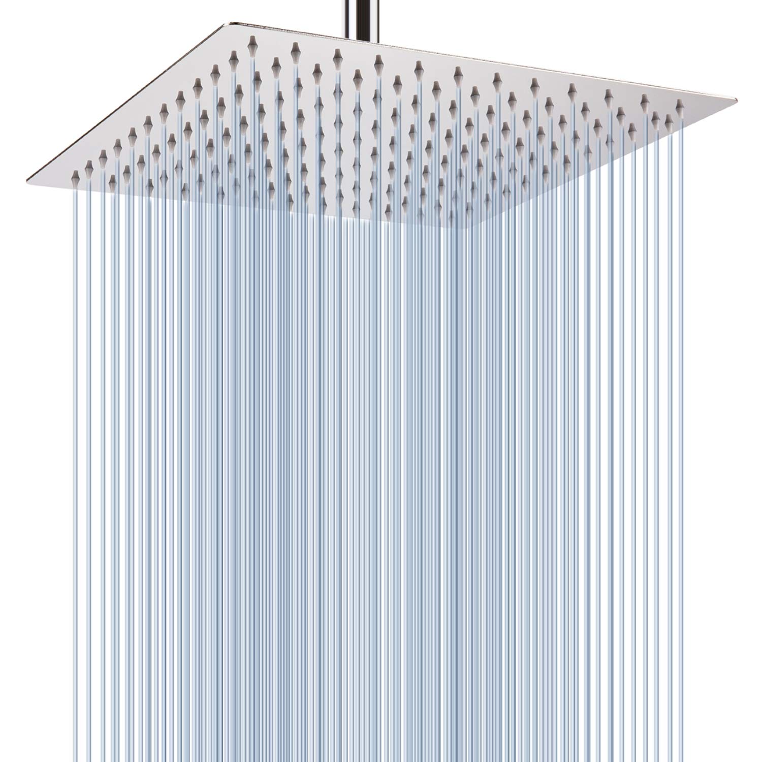 Rain Shower Head, Voolan 12'' Large High Pressure Rainfall Shower Head, 304 Stainless Steel Perfect Replacement for Your Bathroom Square Shower Heads, Chrome