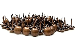 ZAYI 11mmx17mm Red Copper Antique Upholstery Tacks Furniture Nails Pins for Upholstered Furniture Cork Board Wooden Furniture Decorative DIY Projects 100Pcs (Red Copper, 7/16")
