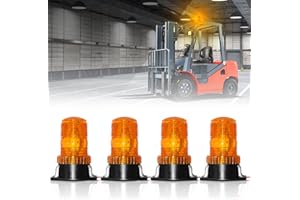 eTzone 30 LED Amber Forklift Strobe Light 30W Vehicle Roof Safety Beacon Light for 10-110V Mower, ATV, Trucks, Tractor, Golf Carts, UTV, Cars, Bus - 4 Pack
