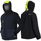 NAVIS MARINE Men's 3-Layer Waterproof Wading Jacket, Fishing & Hiking Foul Weather Gear with Storm Hood & Pockets