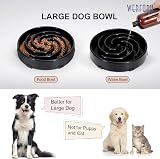 WERFORU Large Slow Feeder Dog Bowl Spiral Maze Non Slip 9.6in Black view 5