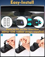 Jansite 10 Inch Mirror Dash Cam Front Rear 1080P Night Vision Type-C Parking view 6
