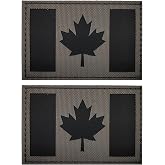 EmWoot Canada Flag Patches Reflective Morale Patch Hook and Loop | IR Infrared Reflective,Laser Cut,Canadian,Tactical Military Patch,Versatile Tactical Attachment,3&times;2 inches,Grey
