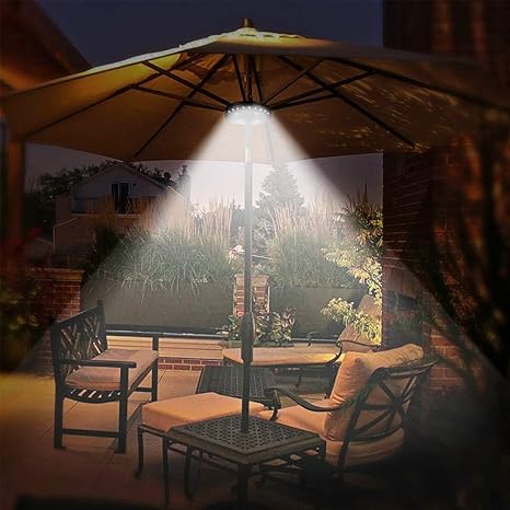 Amir Upgraded Patio Umbrella Light Cordless 20 Led Outer 8 Led Inter Night Lights 12 000 Lux Umbrella Led Light Battery Operated Umbrella Pole Light For Umbrellas Camping Tents Or Outdoor Use Amazon Com
