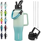 BJPKPK Insulated Water Bottles with Straw Lid, 40oz Metal Water Bottle with 2 lids & Paracord Strap, Double Wall Stainless Steel Tumbler with Handle, Reusable Cups, Mugs, Thermo, Mint