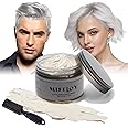 Mifeloy Temporary Silver White Hair Spray Color Wax 4.23 oz, Instant Natural Hairstyle Cream Dye, Washable Styling Pomades, Disposable Coloring Mud for Women Youth Men, Party Cosplay DIY Halloween