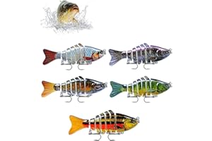 GLARIC 5PCS Bionic-Swimming-Lure-Fishing-Lures,3D Swimming Bait for Freshwater & Saltwater for Beginners, Amateurs and Professionals,Fishing Gear Attracts Fishing Lures