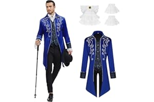 Men Medieval Steampunk Tailcoat Jacket Gothic Victorian Frock Coat Uniform Halloween Party Cosplay Costumes
