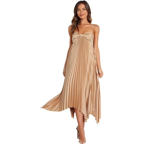 AMUR Women's Judah Scallop Pleated Dress, Calla Lily, 2 at Amazon Women's  Clothing store