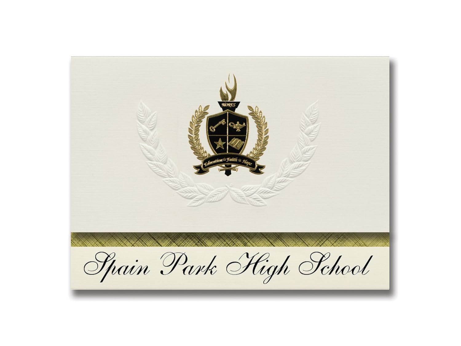 Signature Announcements Spain Park High School (Hoover, AL) Graduation Announcements, Presidential style, Basic package of 25 with Gold & Black Metallic Foil seal