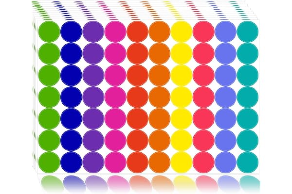 1400 PCS Colored Dot Stickers Round Color Coding Labels Classroom Must Haves, Circle Dots Labels Price Stickers Polka Circle Dot Stickers Label Stickers for Kids Office, Classroom Decor, Papers Etc
