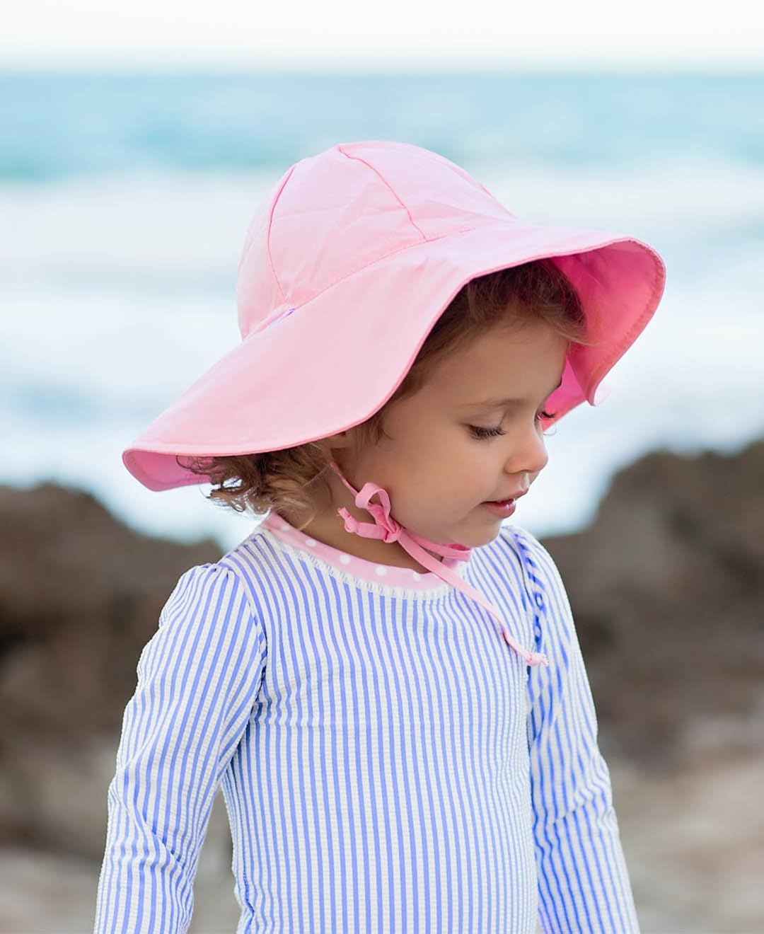 RuffleButts Baby/Toddler Girls Baby/Toddler or Sun Hat UPF 50+ Sun Protection Floppy Wide Brim: Clothing