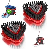 2 Pack Replacement Spin Mop Scrub Brush Heads for O-Cedar RinseClean 2-Tank | Dual Bristles,Soft Inner for foam &amp; Stiff Outer for Stubborn Stains,20&deg; Angled for Corners,Deep Cleaning,Reusable &amp; Durable