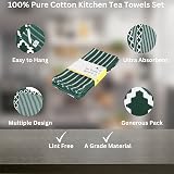 Penguin Home 100% Pure Cotton Tea Towels Set of 5 Green 65 x 45 cm view 2