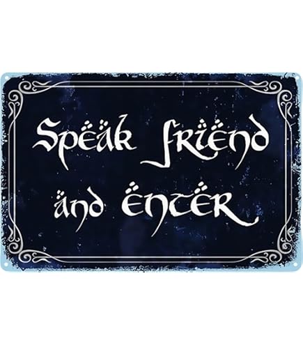 Targa In Metallo Vintage Per Fan Del Signore Degli Anelli: "Speak Friend And Enter" 20x30 Cm, Regalo LOTR - 3