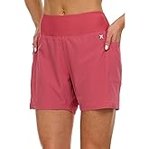Hurley 5"/7" High Waisted Swim Shorts Women, Board Shorts with Pockets & Inner Liner, Quick Dry Swim Trunk, UPF 50+