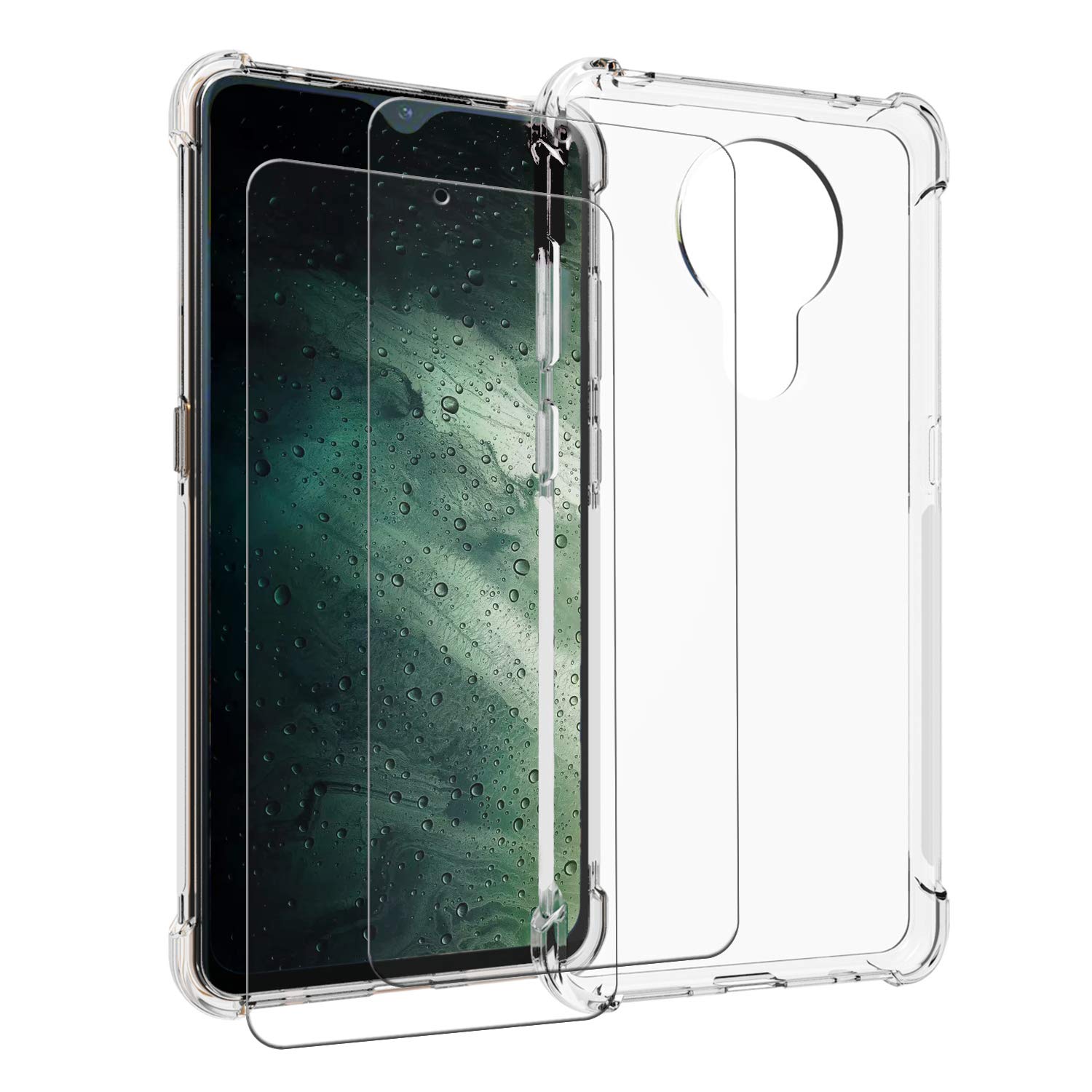 SCL Case for Nokia 5.3, with Screen Protector for Nokia 5.3 Case and Screen Protector Nokia 5.3 Tempered Glass + Cover [2 Pack], Anti-Scratch TPU Protective Cover, Anti-Fingerprint