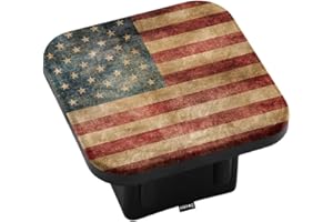 Swono American Flag Trailer Hitch Tube Cover Plug Cap, Grunge Vintage USA Flag Rubber Car Receiver Tube Hitch Plug, Heavy Truck Trailer Hitch Covers for Men Women, 2 Inches