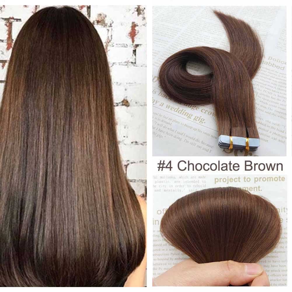Showjarlly Seamless Remy Tape In Hair Extensions Real Human Hair