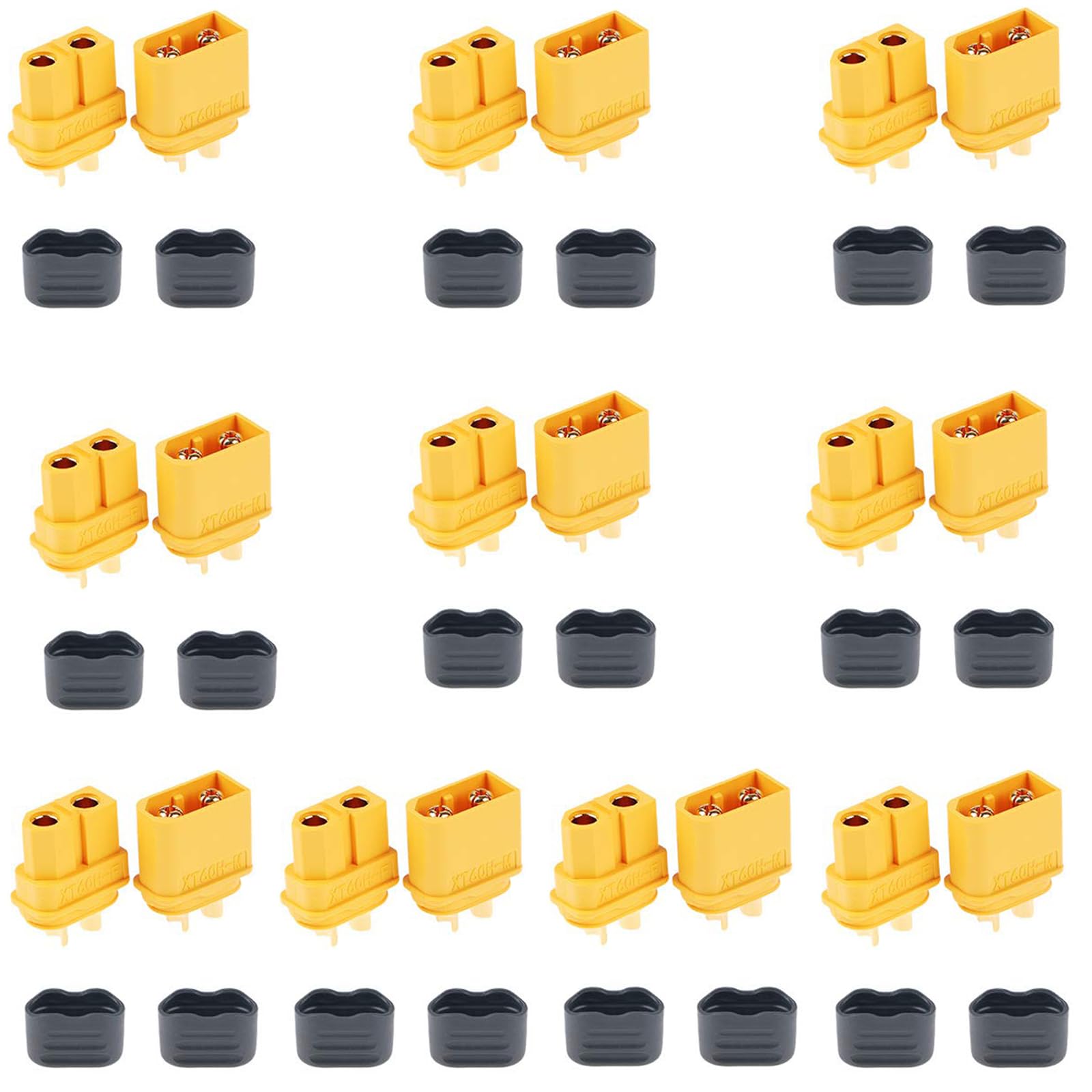 ieron 10 Pairs XT60 Battery Connectors with Plug,XT-60 Male Female Bullet Connectors Power Connector for Lipo Battery RC Planes Cars