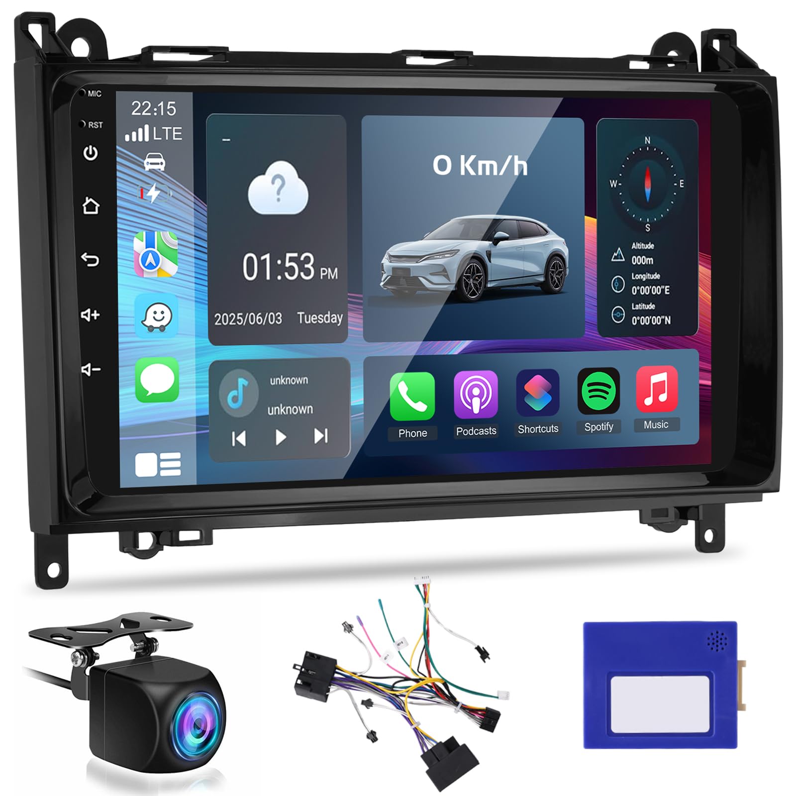 Photo 1 of [8 Core 4+64G] Android Radio for Mercedes Benz Sprinter W906 W245 W169 W639 B200 Viano Vito 2006-2011: 9 inch IPS Touchscreen Carplay Stereo - 3D Car Model, Cooling Fan, DSP Hi-Res + AHD Backup Camera