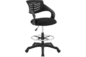 Modway Thrive Drafting Chair - Tall Office Chair for Adjustable Standing Desks in Black