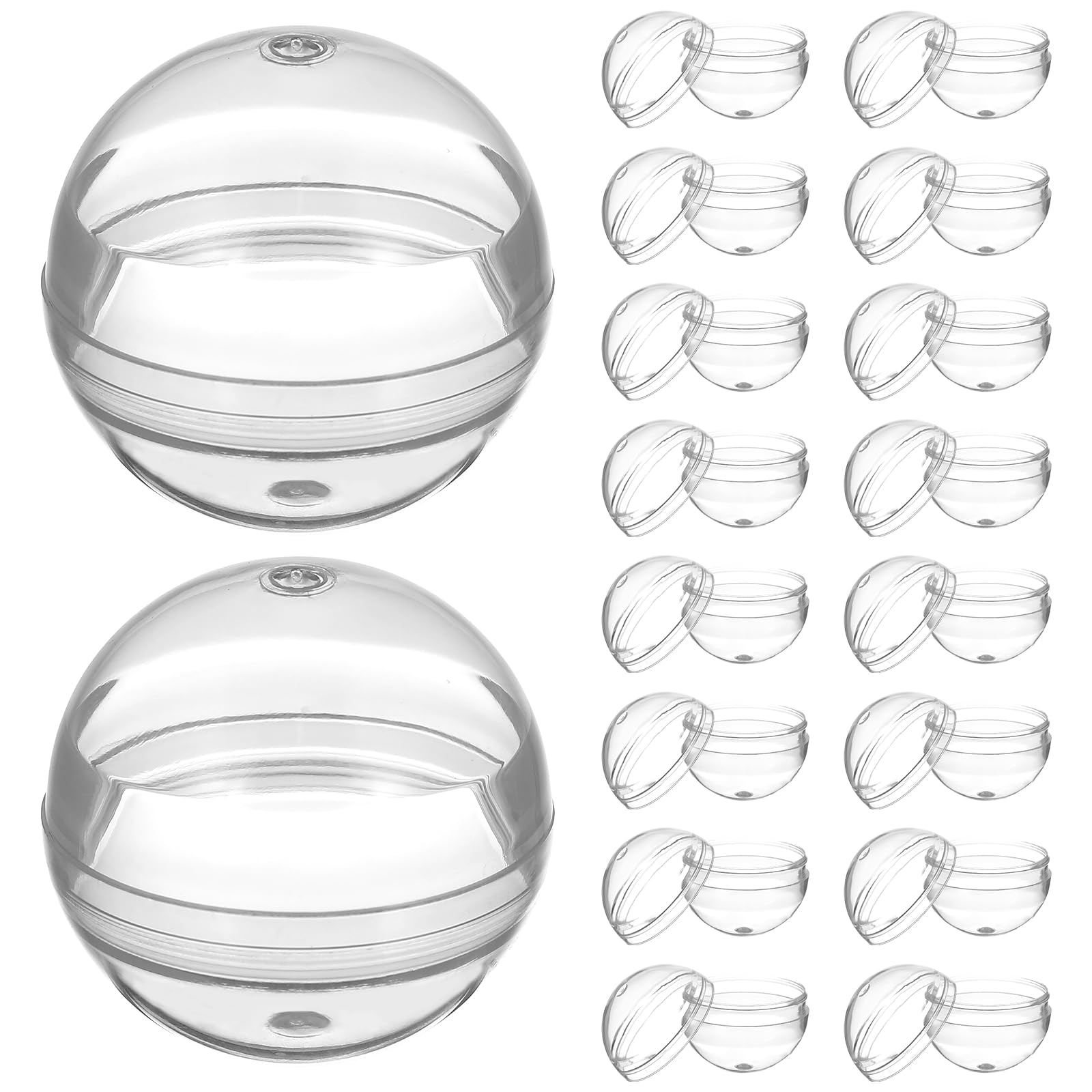 DECHOUS 50Pcs Clear Round Capsules: 45mm Empty Small Vending Capsules Toy - Fillable Plastic Gumball Containers Balls for Vending Machine Party Favor Prize