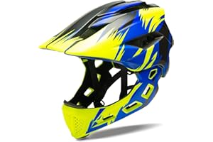 Natuway Toddler and Kids Full Face Helmet, Girl and Boy BMX Multi-Sport Detachable Mountain Dirty Bike Helmet Around 3-12 Years Head Circumference.