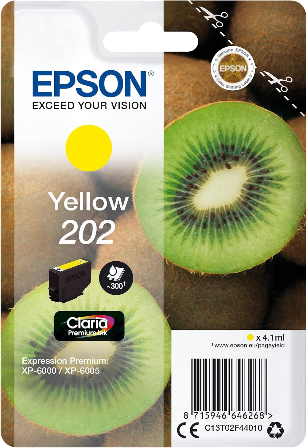 Epson 202 Yellow High Yield Ink Cartridge Claria Premium for Expression Premium