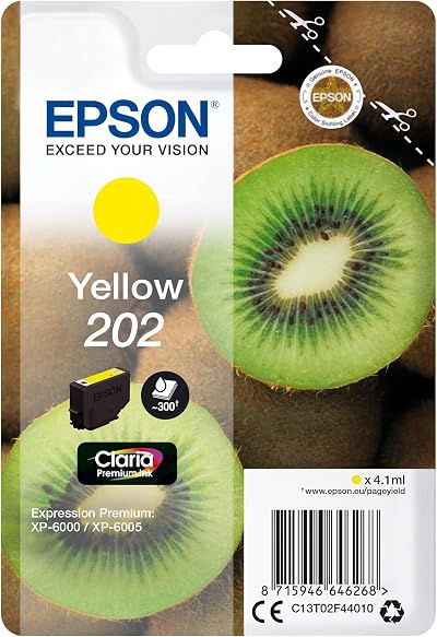 Epson 202 Yellow High Yield Ink Cartridge Claria Premium for Expression Premium