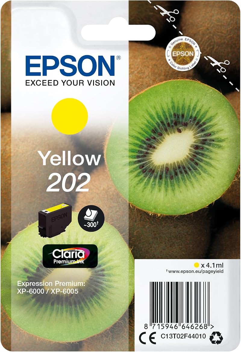 Epson 202 Yellow High Yield Ink Cartridge Claria Premium for Expression Premium