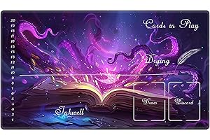 EDGFRTOIO Playmat Compatible with Lorcana TCG Zone Card Game Playing, Game Mats Tabletop Magic Play Mats 24"x14" Commander Deck Gaming Desk Duel Mat Card Gameplay Mats, Sea Witch Spell Book