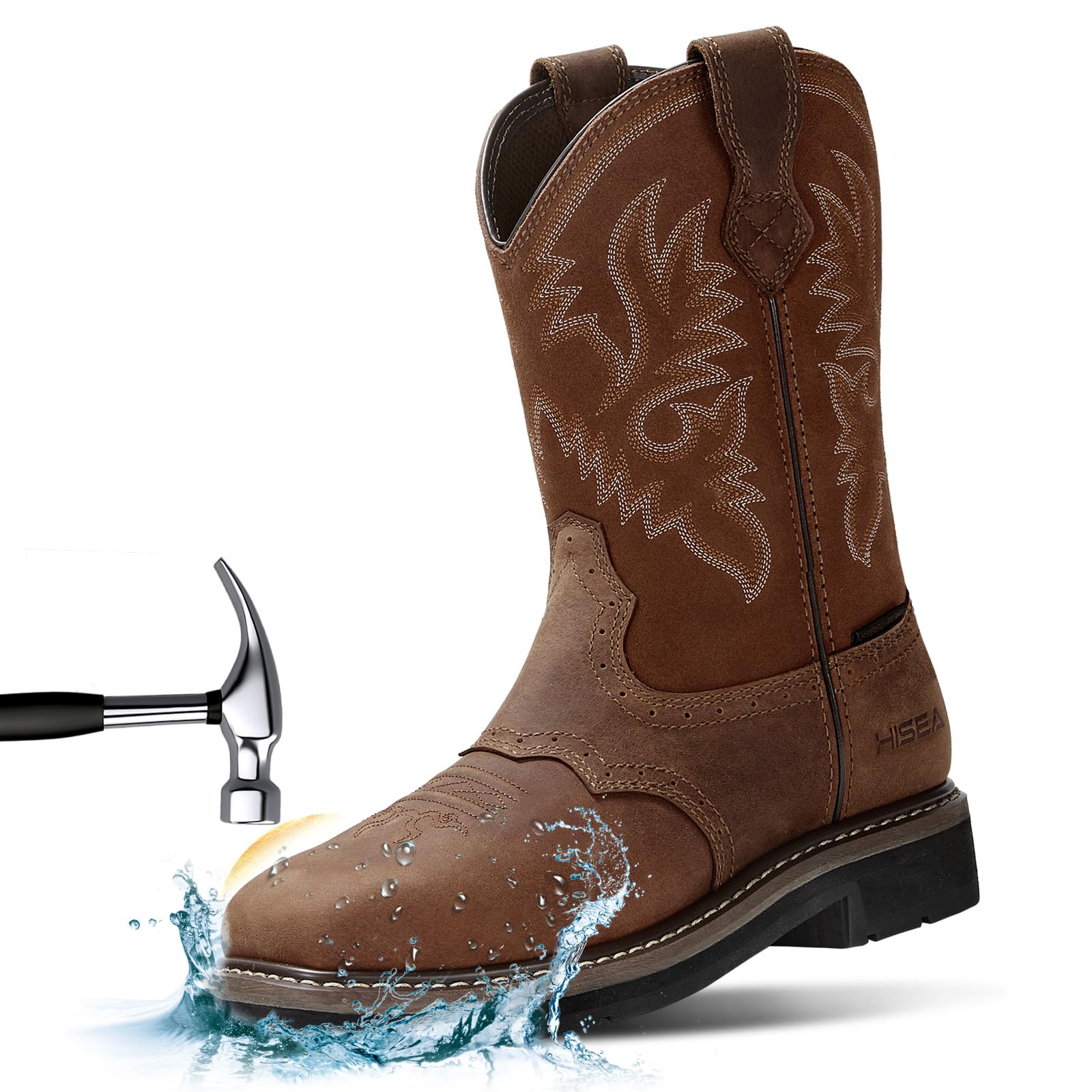 waterproof square toe cowboy boots