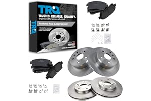 TRQ Front and Rear Brake Pad & Rotor Kit Brake Pads Brake Rotor Ceramic Compatible with 1995-1997 Toyota Avalon