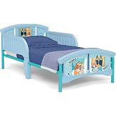 Delta Children Plastic Toddler Bed, Bluey | Low-to-Floor Toddler Bed with Included Safety Rails, BSA Certified, Fits Full-Size Crib Mattress