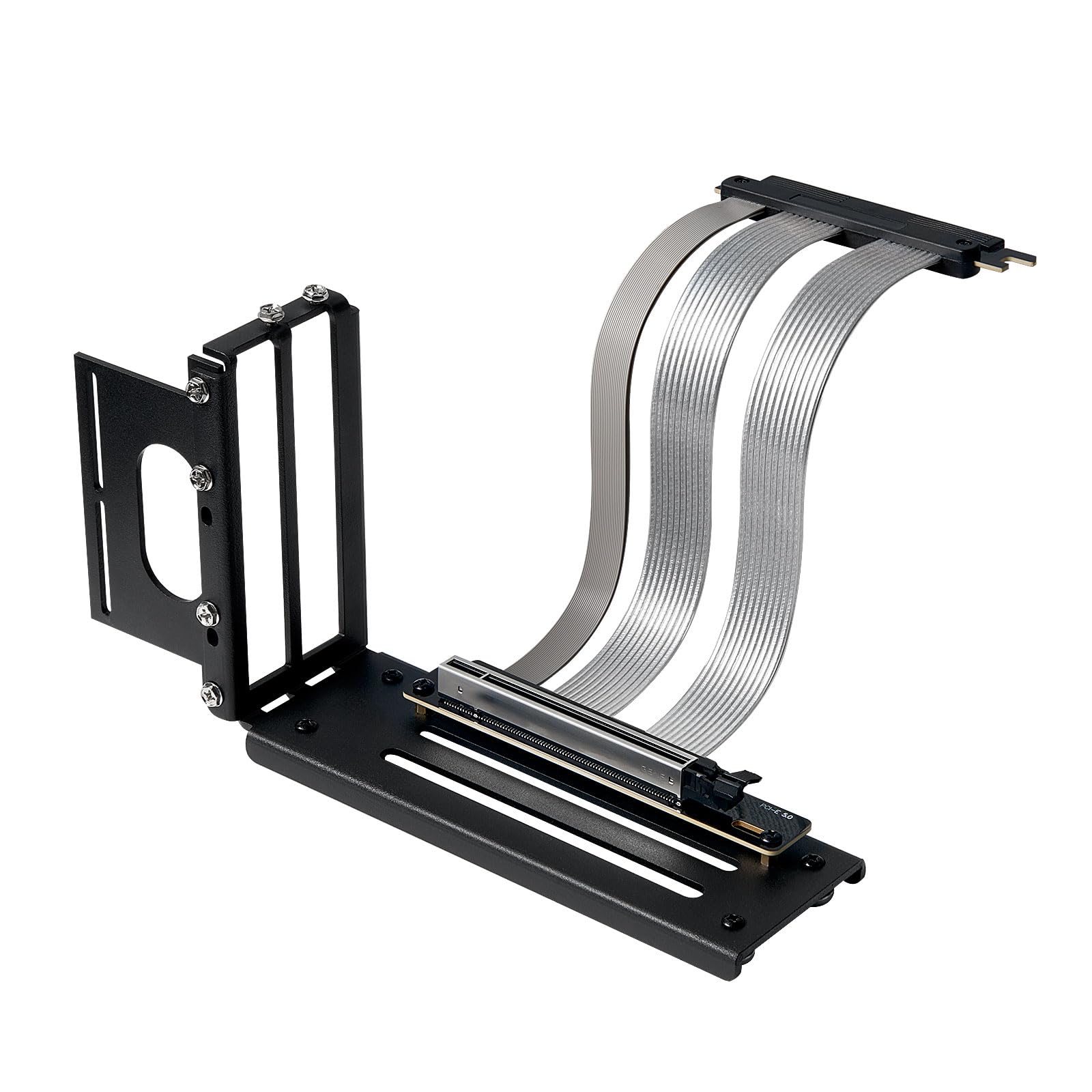 ConnBull PCIE 5.0 Riser-Kabel mit GPU Halterung Set, Gen 5 Grafikkarten Verlängerung, PCI-E 16X 128GB/s kompatibel mit PCIE 4.0 und WRX80/90E, RTX4090/5090/RX7900XTX, 20CM