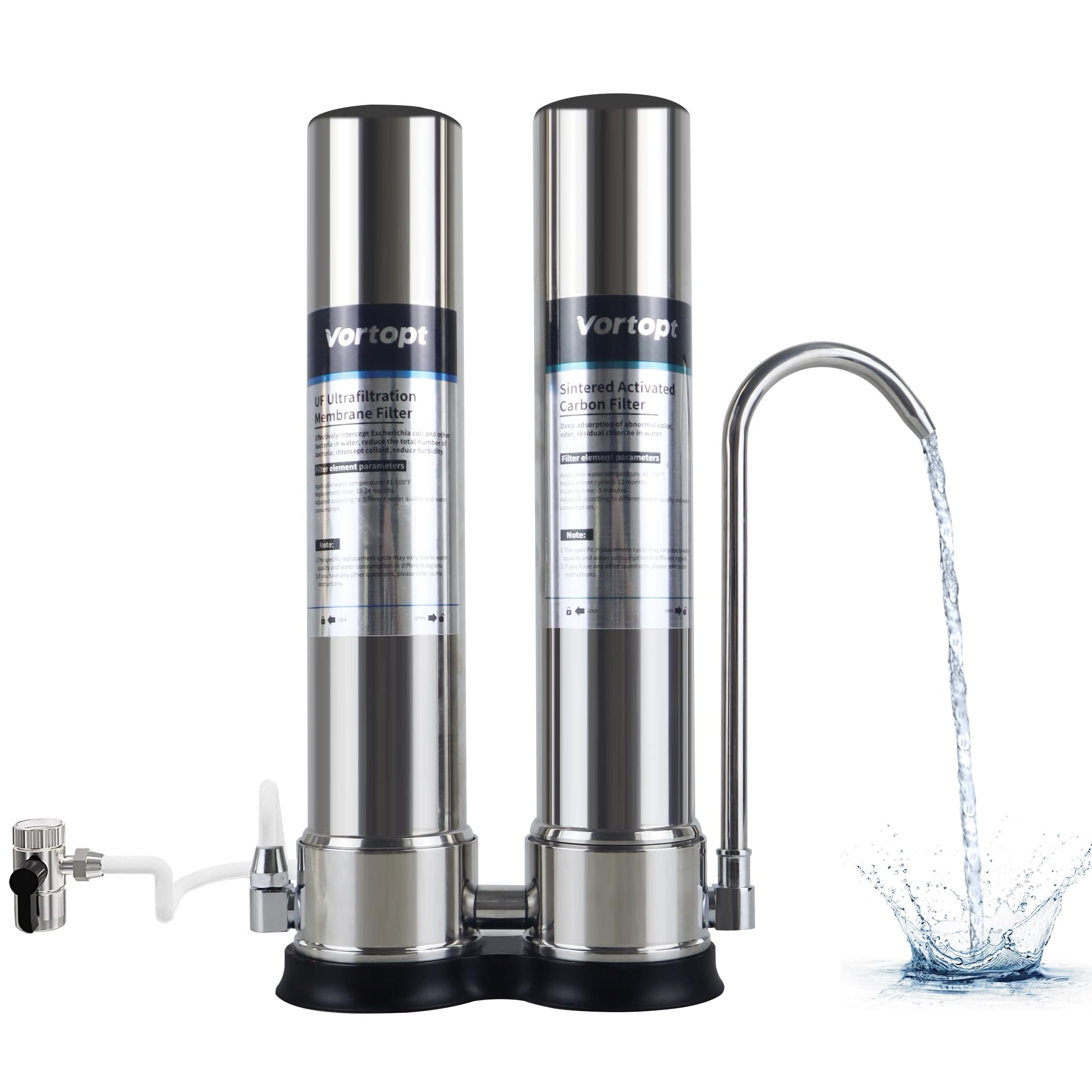 Photo 1 of VORTOPT Countertop Water Filter System,Direct Connect Water Filtration-0.01?m Filtration Reduces PFOA/PFOS,Chlorine,Heavy Metals,Bad Odors-C2 and UF Filter
