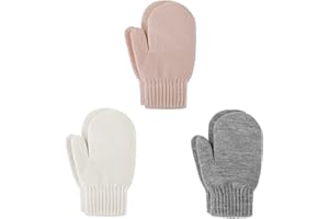 Durio Knit Toddler Mittens - Thick, Soft, Warm Crochet Winter Baby Infant Mittens and Gloves