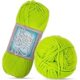 Hobby Lobby I Love This Cotton Yarn,100 Bright Citrus | 4 Medium Weight, 180 Yards, For Crocheting &amp; Knitting