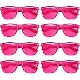 Pibupibu 8 Pack Colorful Sunglasses Bulk, Neon Colors Party Favor Supplies Unisex Sunglasses