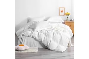 NTBAY White Twin Duvet Cover - 1 Duvet Cover (68"x90") and 1 Pillow Sham, 2 Pieces, Soft Brushed Microfiber Comforter Cover for Kids with Zipper Closure, White